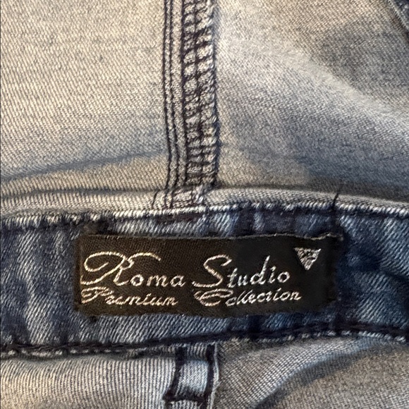 Roma Studio Distressed Denim Overalls Juniors XL - Picture 9 of 10